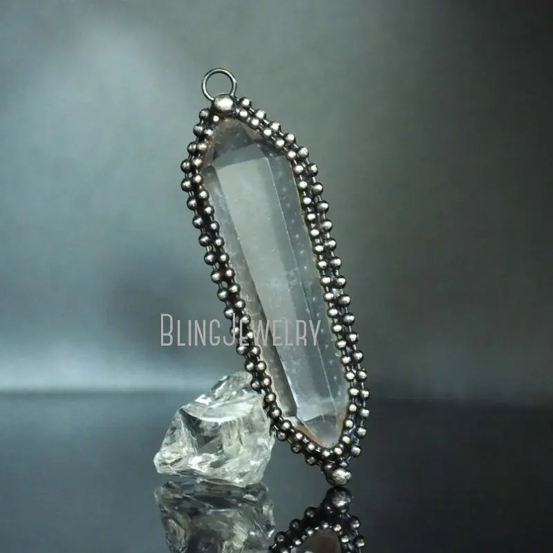 Большой прозрачный кварцевый двойной кристаллический подвесной талисман PM44410