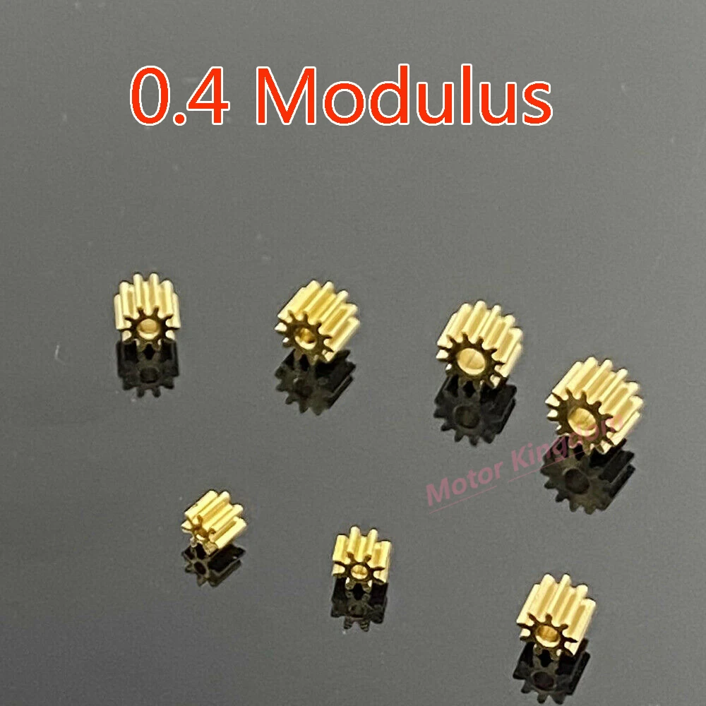 0.4M Modulus 7T/8T/9T/10T/11T/12T/13T/14T/15T/16T/18T  Teeth Metal Copper Gear Transimission Gear  For 1mm 1.5mm 2mm shaft