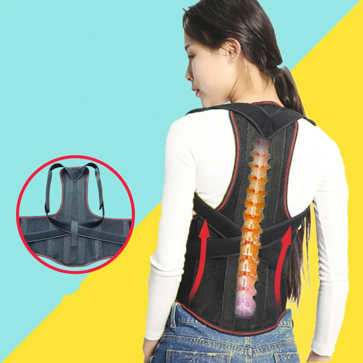 

ZITY Humpback Correction Belt Adult Back Spine Sitting Posture Corrector Children Anti-hunchback Orthosis Brace Body Shaper