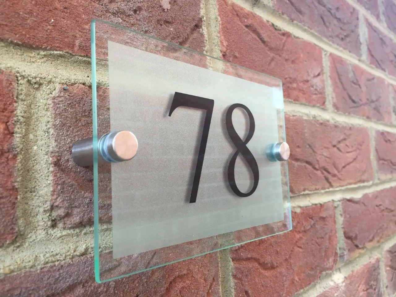 Customize MODERN HOUSE SIGN PLAQUE DOOR NUMBER STREET GLASS EFFECT ACRYLIC NAME | Door Plates