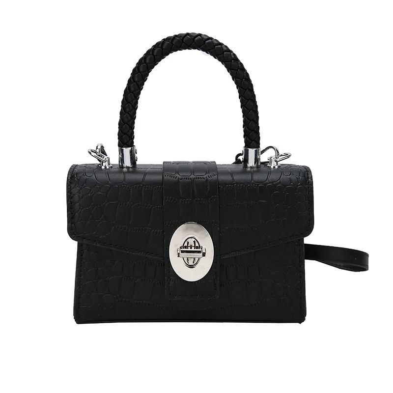 Shoulder Crossbody Bags Totes for Women 2023 New Trend Winter Mini PU Leather Stone Pattern Handbags with Rope Top Handle