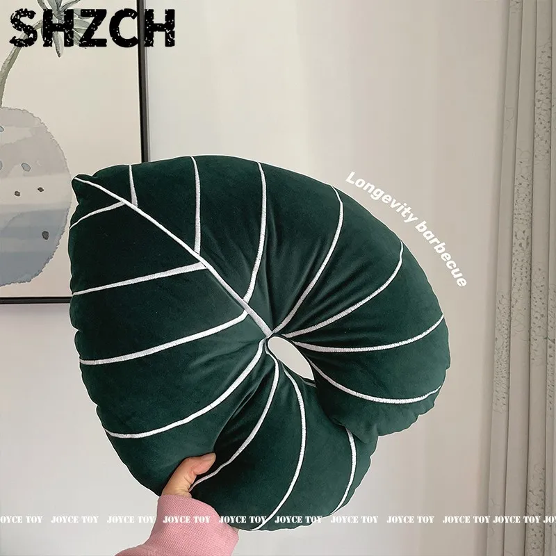 Фото Декоративная подушка MOMO-almohadadsofa в скандинавском стиле Ins, с поддержкой для спины в форме черепахи, для гостиной, спальни, зеленая, с рисунком листьев. №3