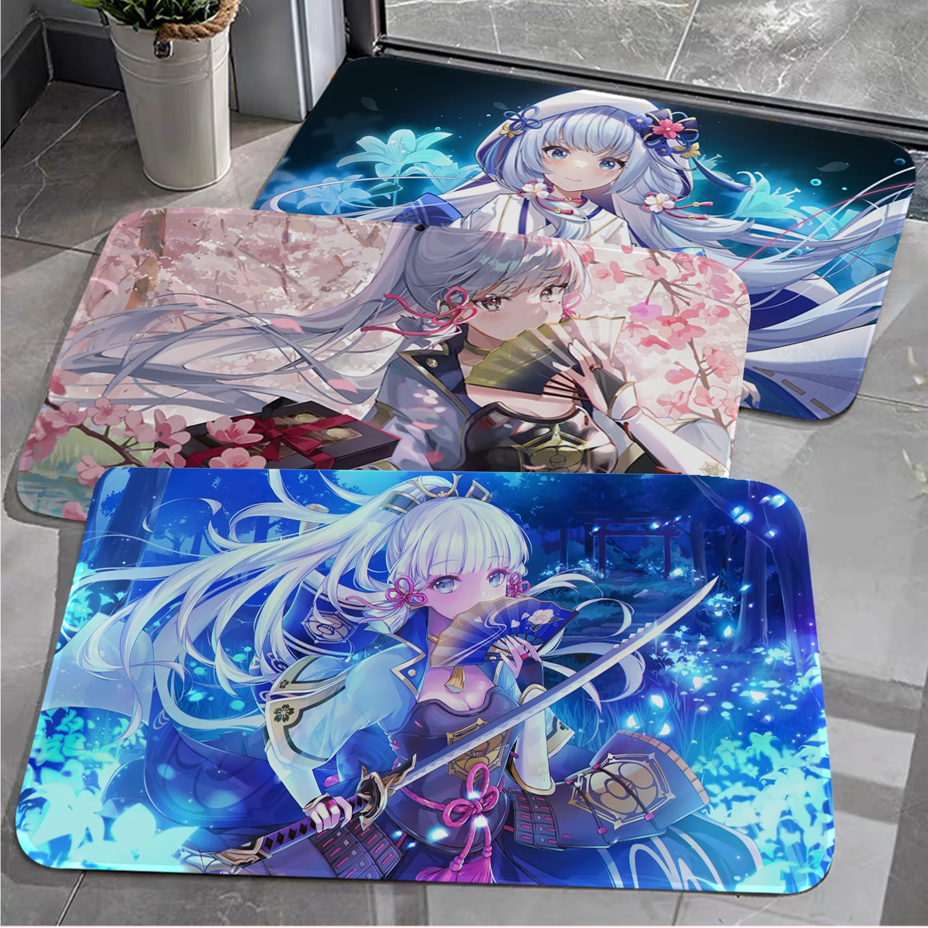

Kamisato Ayaka Genshin Impact Room Mats Kids Room Bedroom Decoration Balcony Anti-Slip Doormat Living Room Hotel Decor Mat