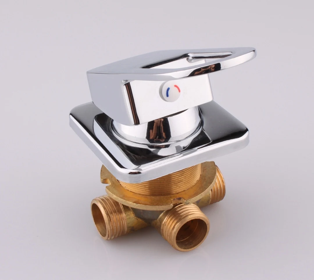 Переключатель для раковины с тремя ручками и отверстиями два входа один выход