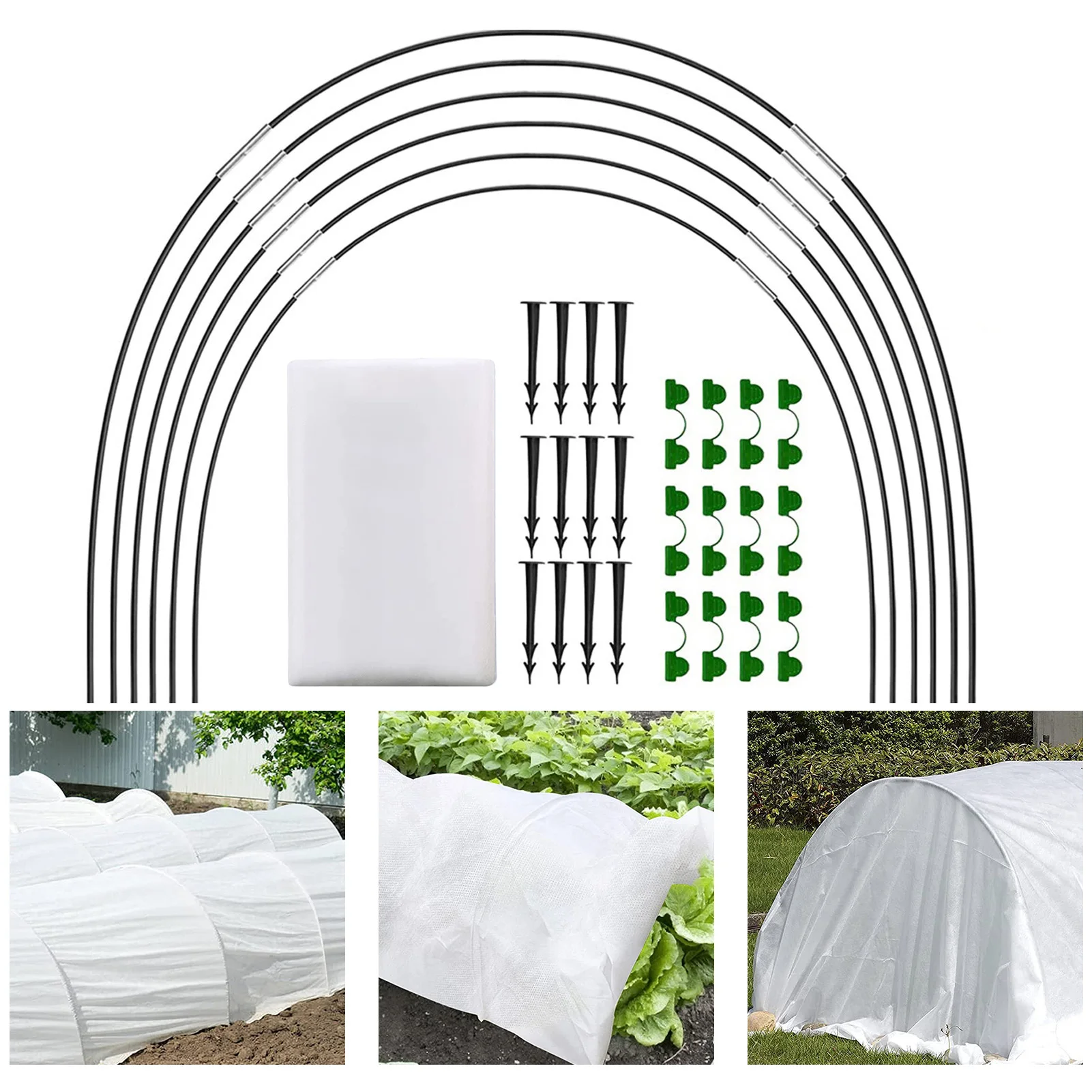 

Grow Tunnel For Plants Garden Plant Cover Support Non-woven Fabric Support Hoops Frame For Garden Bird Control Netting Outdoors