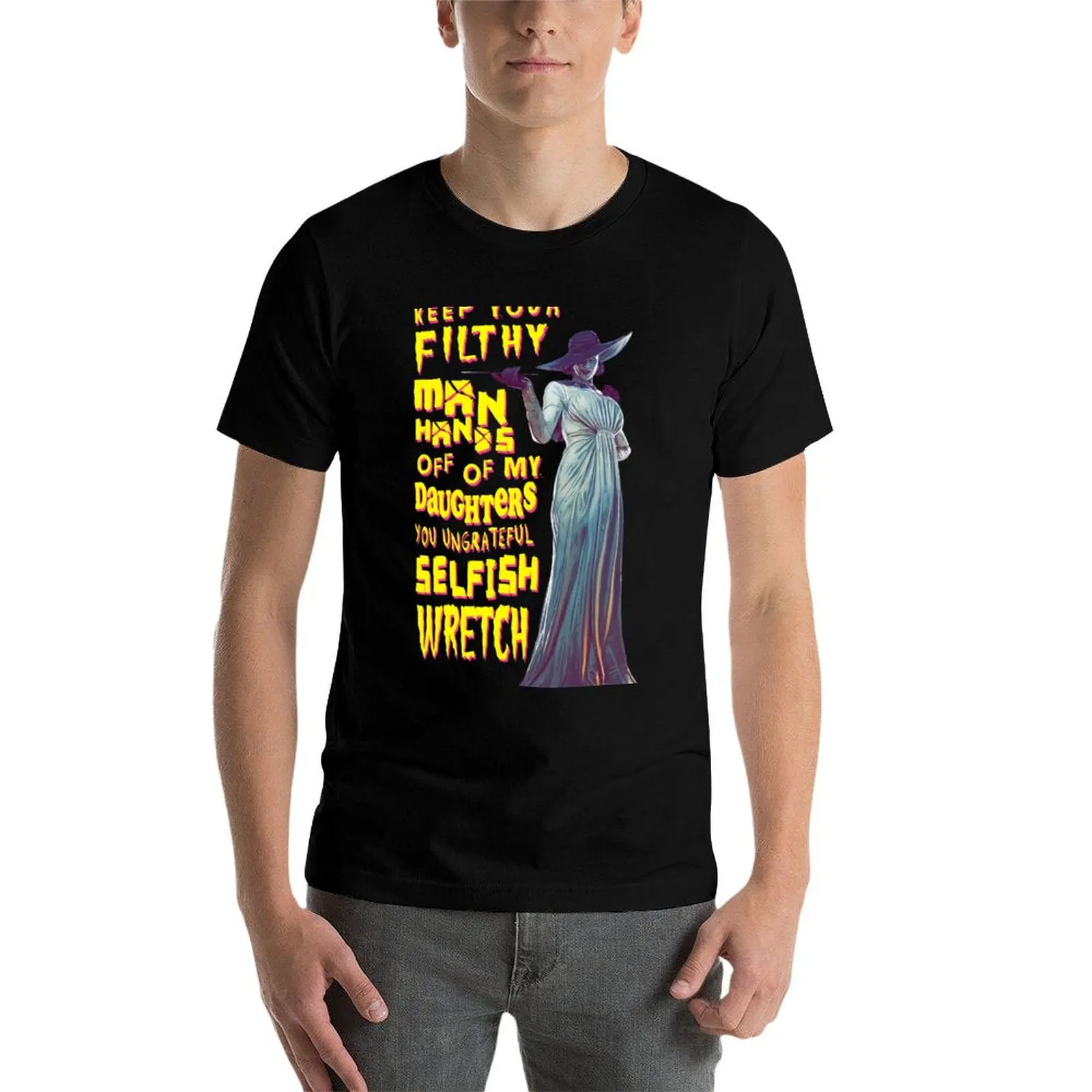 Фото Lady Dimitrescu ? Filthy Man-Hands T-Shirt Fashion Letter Print T-Shirt №4