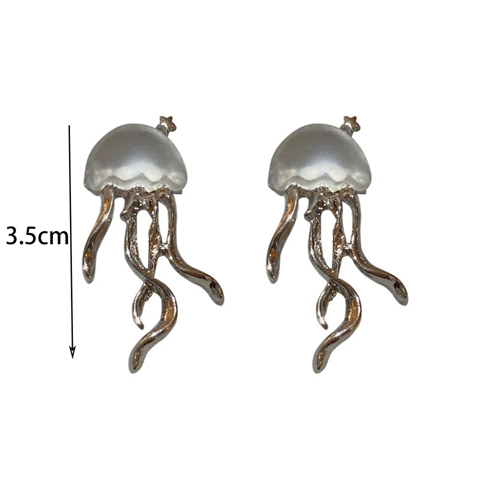 Fashion Design Floating Jellyfish Matte Crystal Earrings 2023 Korean Creativity Personality Female Stud Earrings Jewelry images - 6