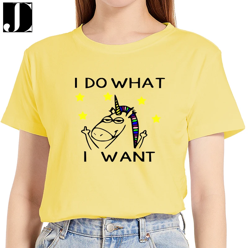 

Casual Summer Female Daily T-shirt Fashion Women Graphic Short Sleeve Unicorn Letter Print Ladies Funny Regular O-Neck Tees Tops