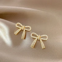 korean fashion gold simple temperament zircon butterfly stud earrings for women 2020 jewelry wedding party gifts