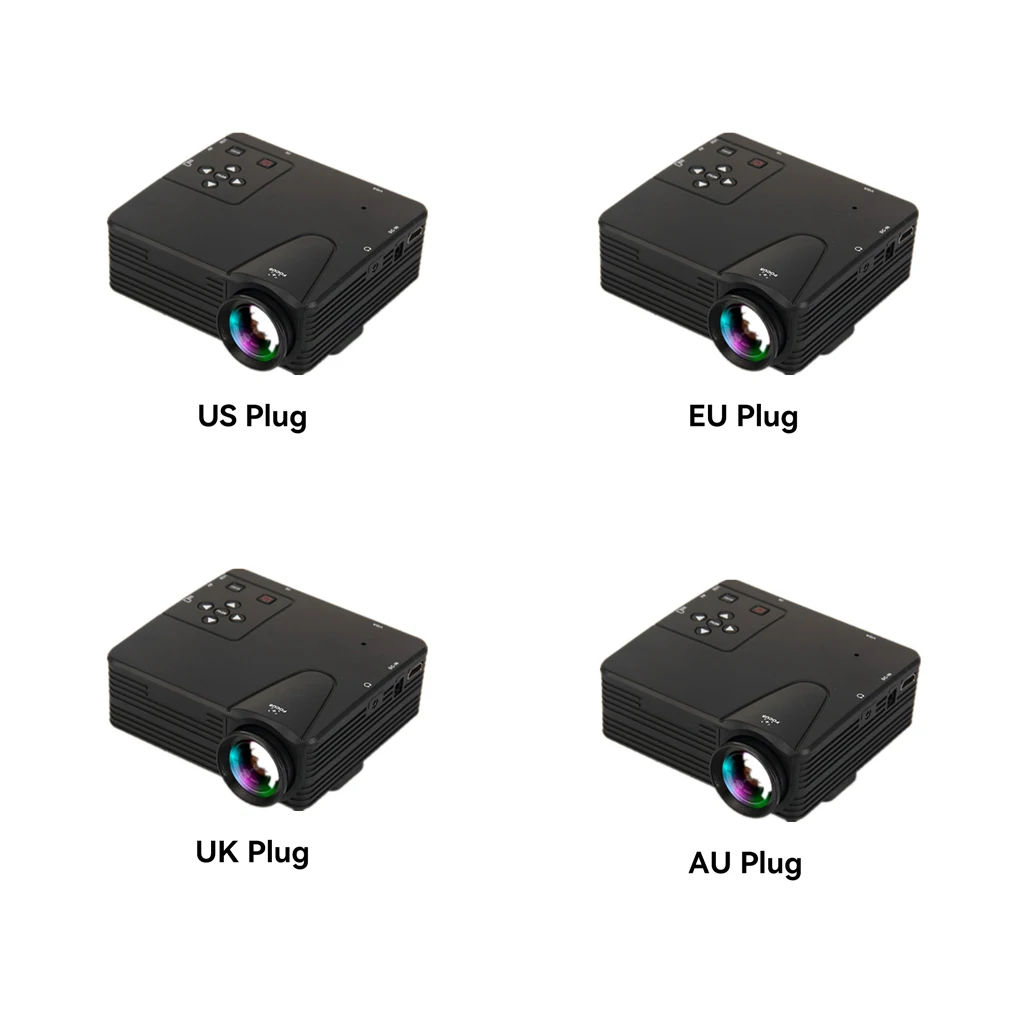 

Living Room Mini Projector Home Theater Office Apartment Portable HD Projecting Machine with Earphone Port US Plug