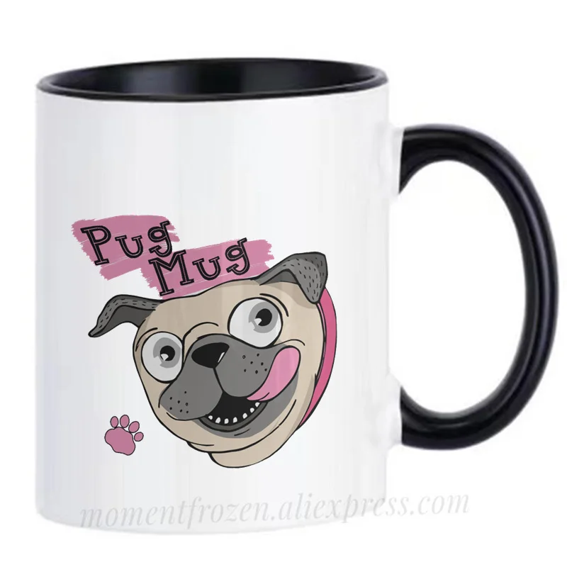 Pug Mug Tea Milk Cocoa Cafe Coffee Mugen Ceramic Pugdog Dog Cups Drinkware Teaware Tableware Coffeeware Home Decal Friend Gifts