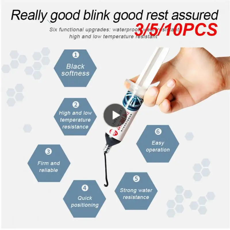 

3/5/10PCS Black Auto Rubber Tire Repair Glue Universal Repair Tire Cracks Strong Black Glue Durable Portable