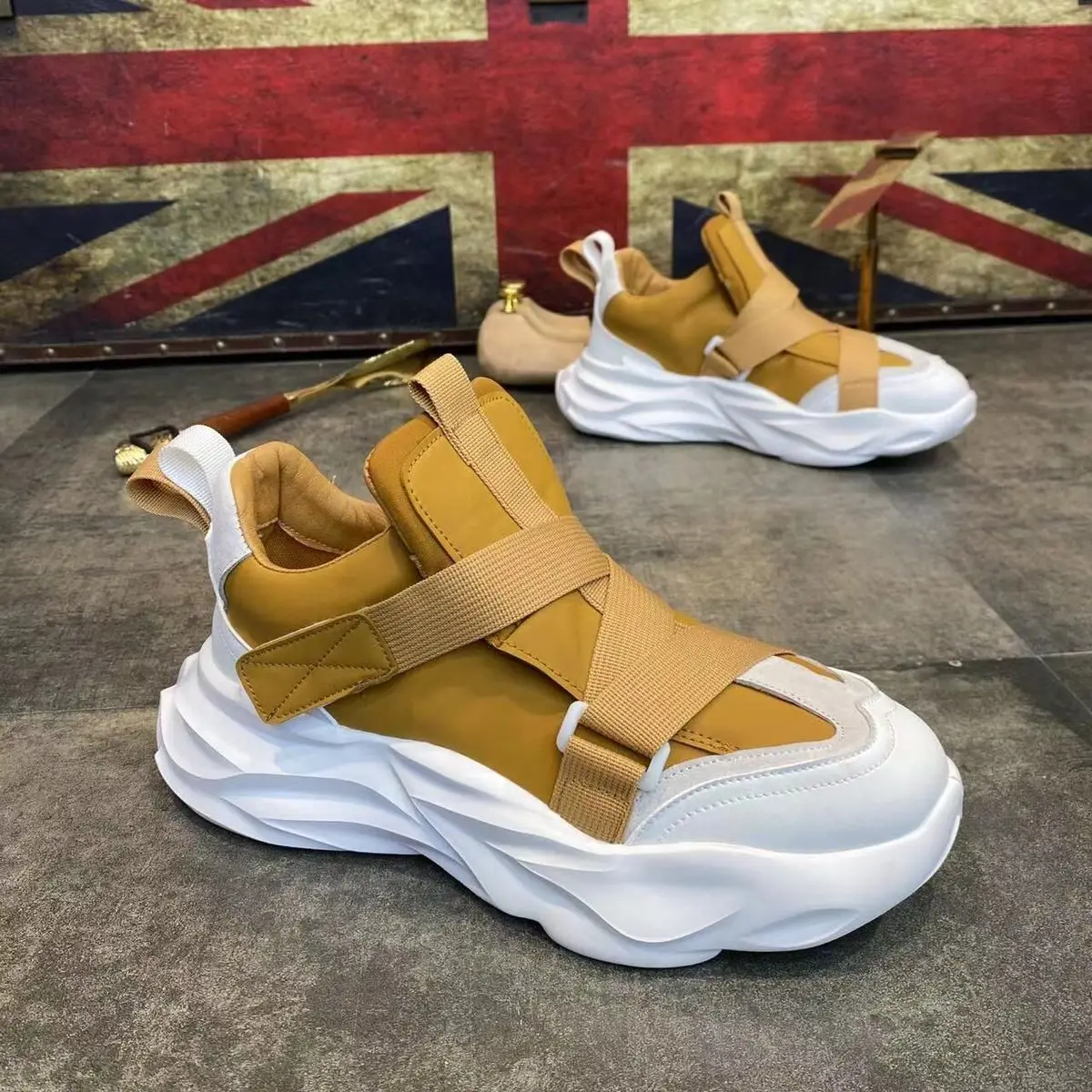 Модные повседневные мужские кроссовки на платформе дышащая спортивная обувь для