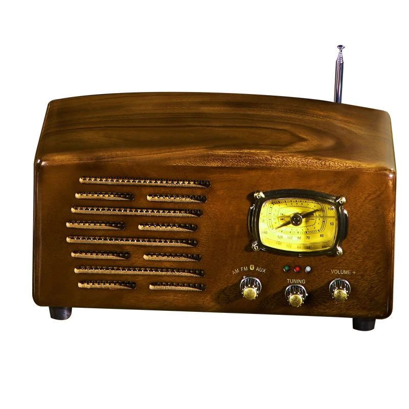 

Classic design type portable vintage retro wooden FM radio with high quality