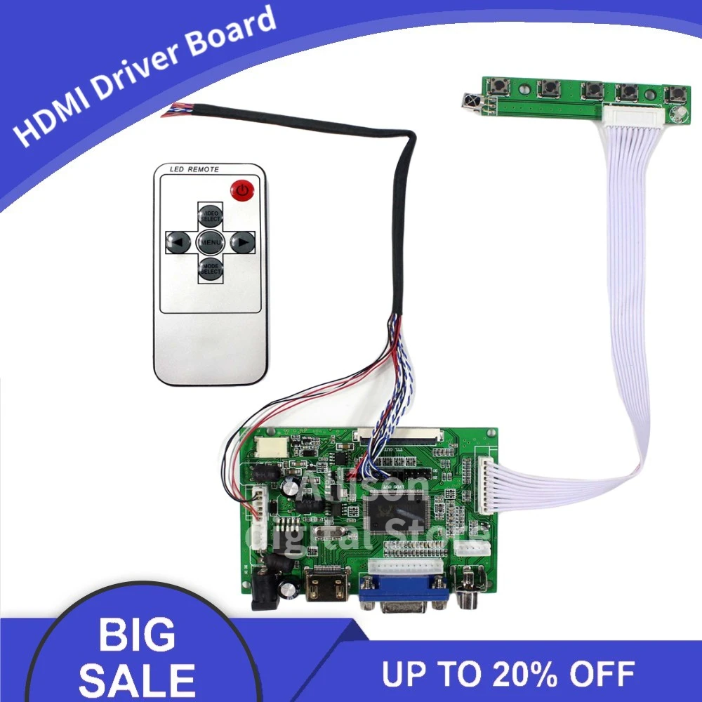 Комплект монитора HDMI + VGA 2AV для B101AW03 B101AW06 1024X60 0 светодиодный экран с драйвером