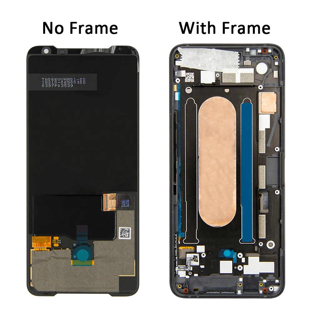 6 59 original amoled display for asus rog phone ii phone 2 zs660kl lcd display touch screen digitizer panel assembly with frame free global shipping