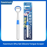 fawnmom 5pcsset tongue scraper cleaner for adults oral cleaner brush professional eliminate bad breath tongue cleaning tools