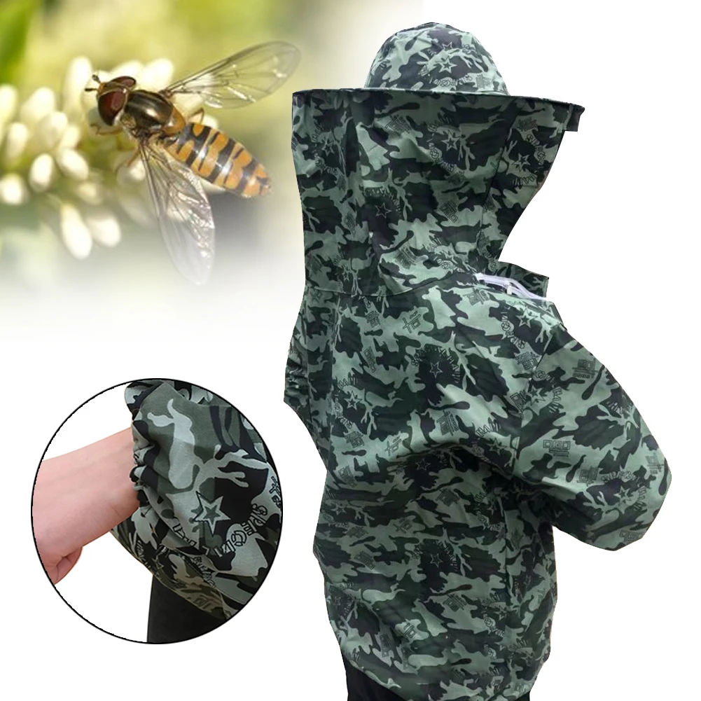 

Summer With Hood Professional Veil Camouflage Farm Unisex Upper Body Home Supplies Beekeeping Clothing Protective Suit Anti Bee
