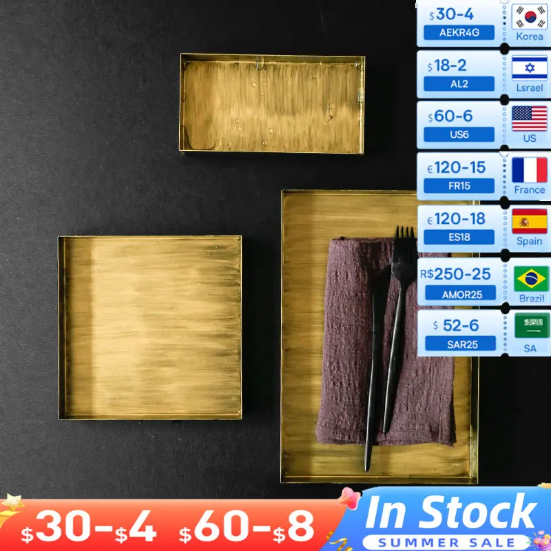 

Retro Nordic Metal Office Table Storage Plate Chic Scandinavian Elegant Luxury Golden Office Desk Storage Tray Cupcake Organizer