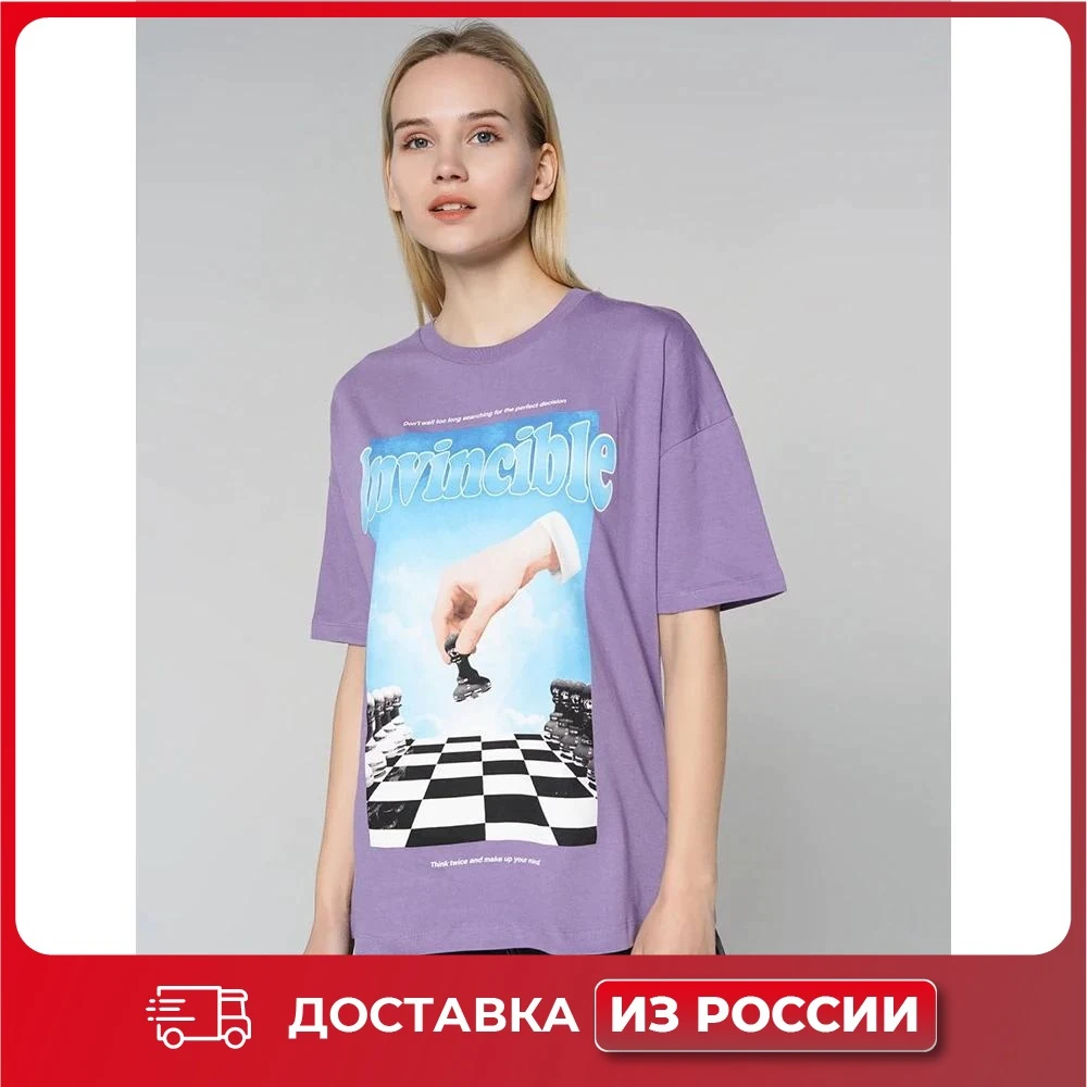  Футболка TBOE для женщины 100% хлопок сиреневый 