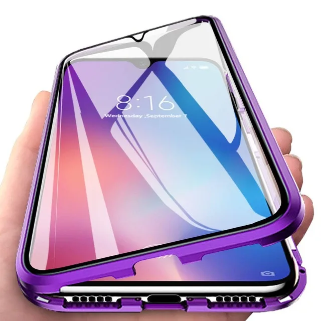 Magnetic Metal Bumper Case For OPPO A91 A5 2020 A55 A54 Reno 7 8 Realme 8 Pro Cover Double-Sided Glass Funda OPPO A9 2020 Case