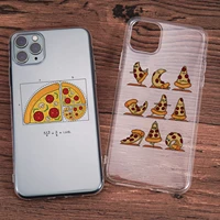 funny pizza phone cases for iphone 13 12 pro max 7 8 plus clear coque for iphone 11 pro x xs max xr 6plus transparent cover