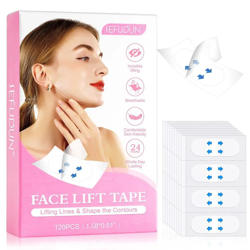 

120pcs Invisible Face Stickers Makeup V Shape Instant Face Lift Tape Double Chin Wrinkles Thin Face Stick Tools