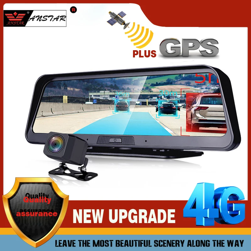 Автомобильный видеорегистратор Anstar, 10 дюймов, 4G, 1080P, Android 5,1