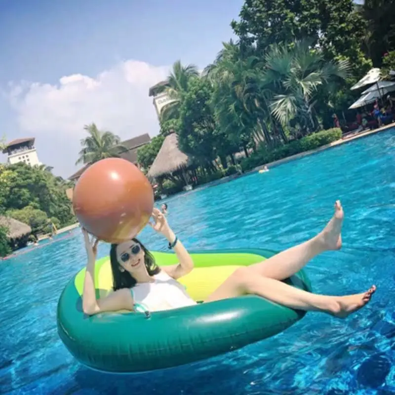 

Green Inflatable Avocado Water Hammock Swimming Ring Cushion Lounge Sleeping Floating Row Chair Summer Swimming Pool Accessory