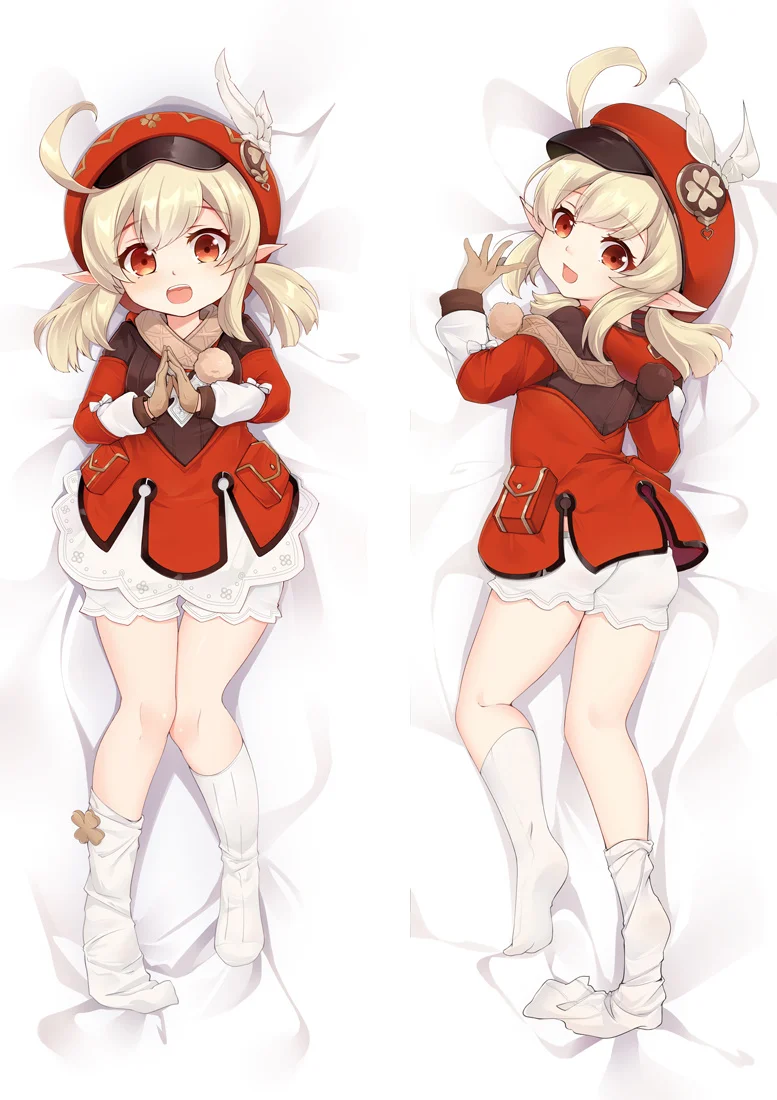 

Genshion Dakimakura Moegirl персонаж Klee Paimon Qiqi обнимающая подушка для тела мультяшное постельное белье Наволочка на заказ