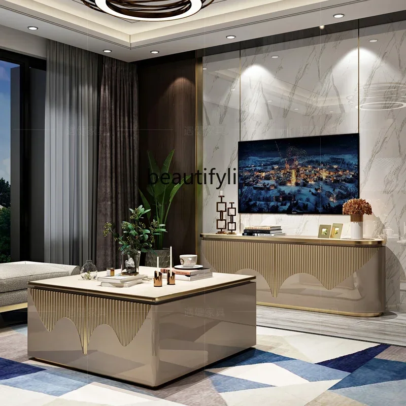 C Light роскошный шкаф для телевизора процесс выпечки краски в постмодернистском