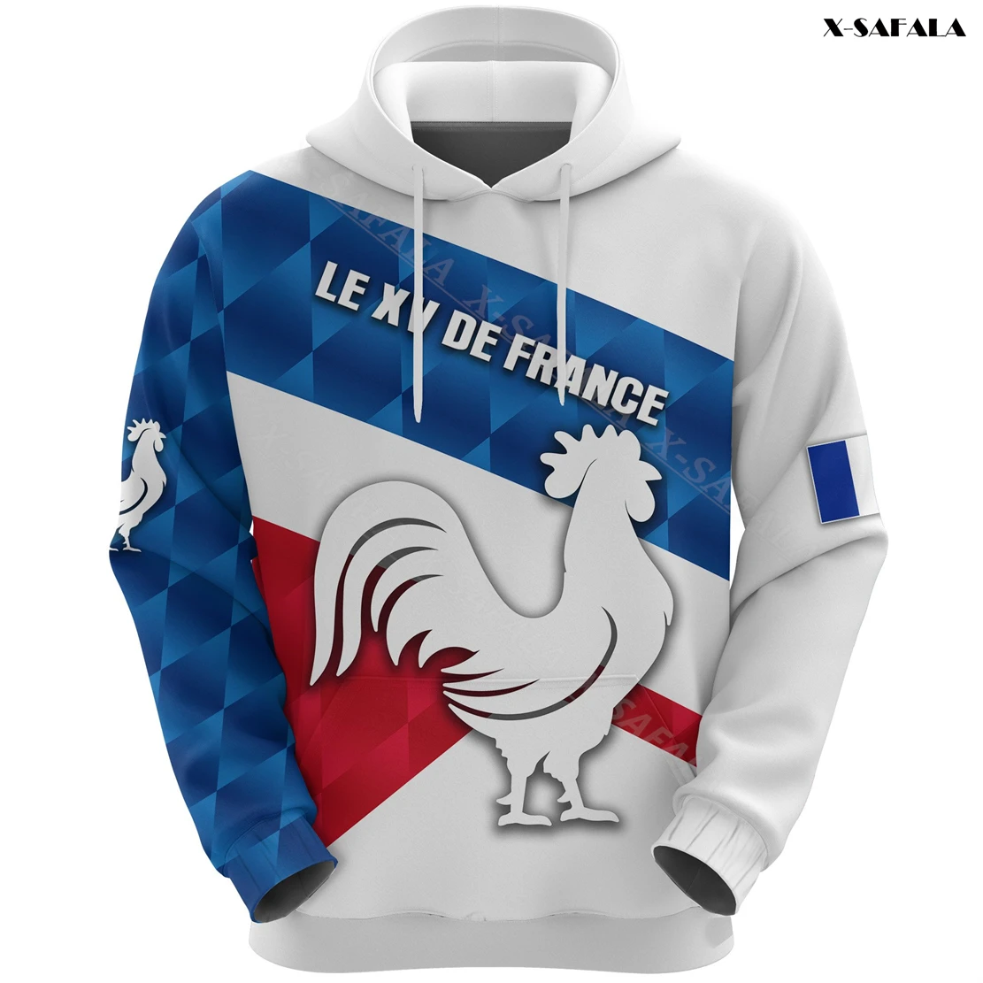 Французская Спортивная Толстовка для регби Le XV De с национальным 3D принтом на