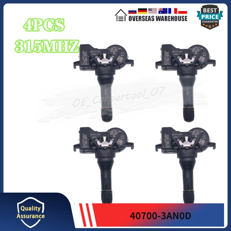 Датчик давления воздуха в шинах 40700-3AN0D TPMS для 2017-2019 Nissan Versa Note Sentra NV, датчик давления в шинах, 315 МГц