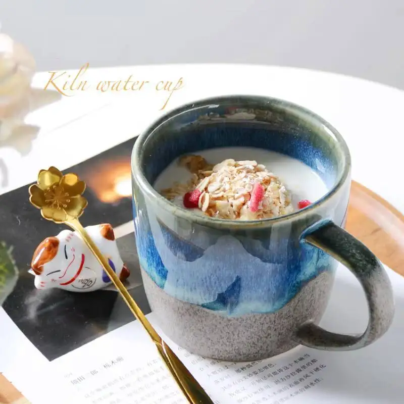 Керамические кружки для завтрака с молоком, кофе, постепенное изменение, звездная керамическая ретро кружка, чайная офисная чашка для воды, чашки для сока, пива, посуда для напитков (art.: 3920cf992ec00) - 3920cf992ec00