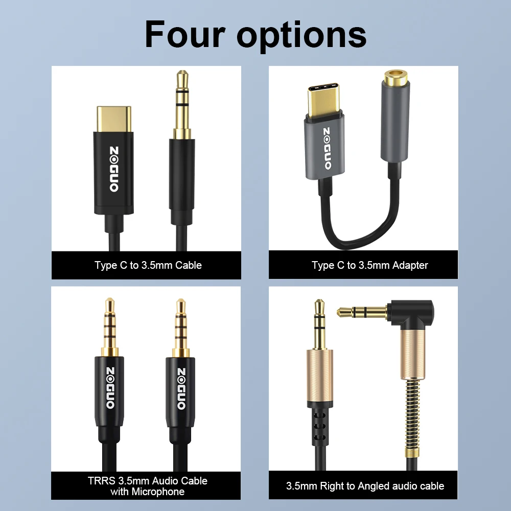 USB-кабель ZOGUO со штекером USB Type-C на штекер 3 5 мм