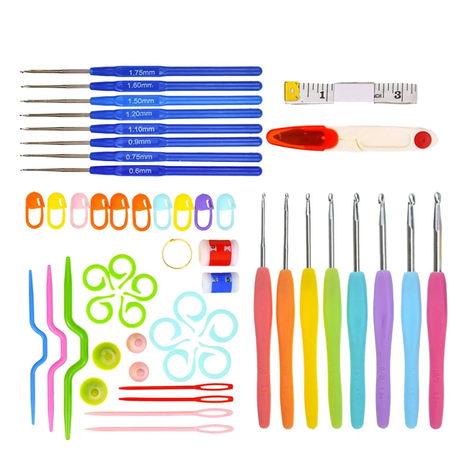 

57PCS Crochet Hooks Set Knit Needles 2.5-6.5mm Smooth Knitting Needles