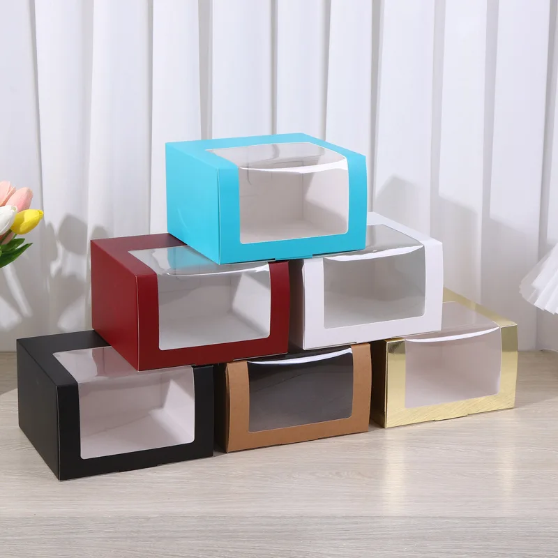 With Window For Hat Packaging Cake Cookie Candy Gift Box Black/red Boxes