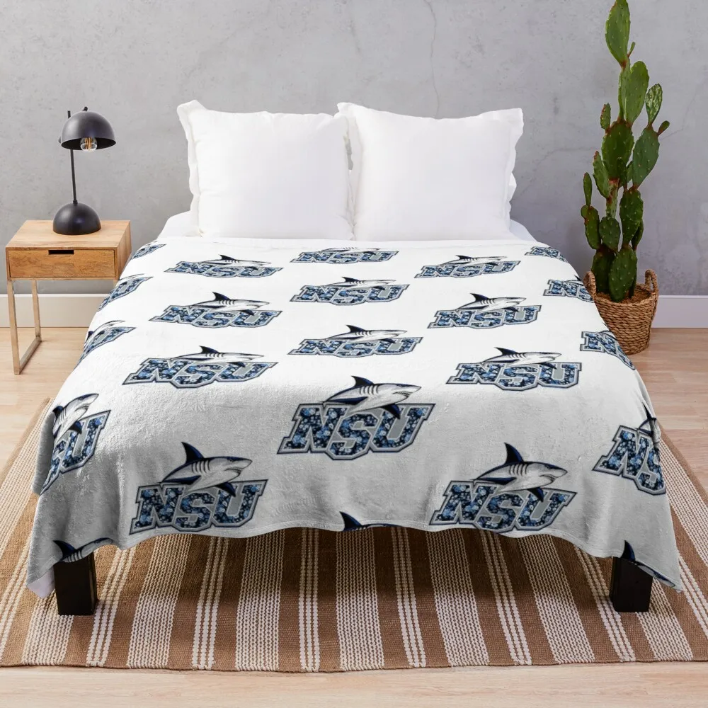 Nova Southeastern университетское одеяло с принтом акулы мягкое королевское фланелевое |