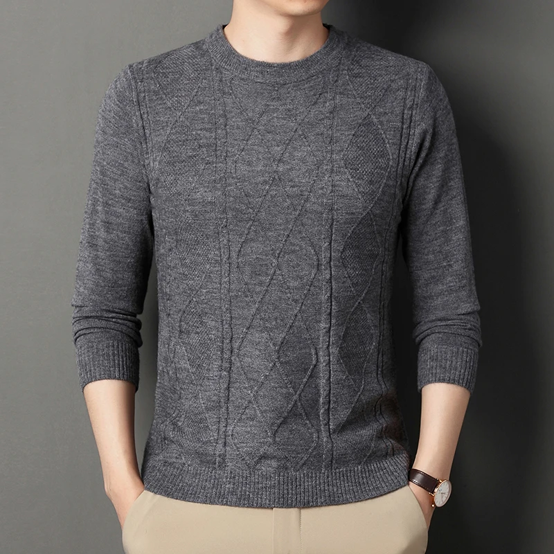 

Autumn and Winter New Men's Shirt Collar Casual Pullover Thick Warm Long-sleeved Bottoming Shirt Tops