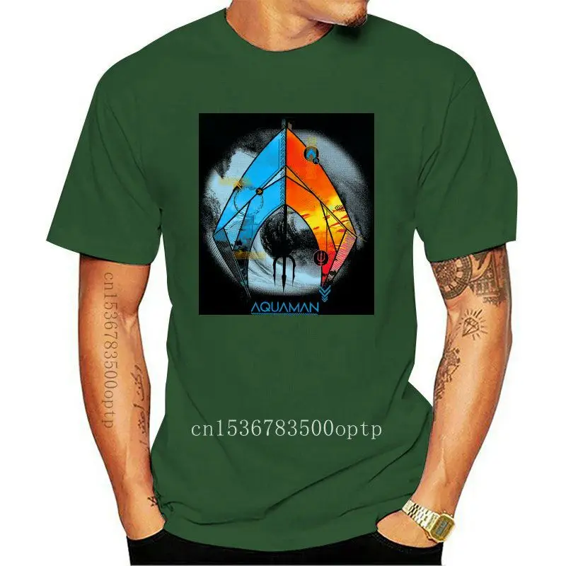 

Camiseta con Logo Tropical de Aquaman para hombre, camisa Hipster de manga corta con diseño de cómics, divertida, a la moda, de