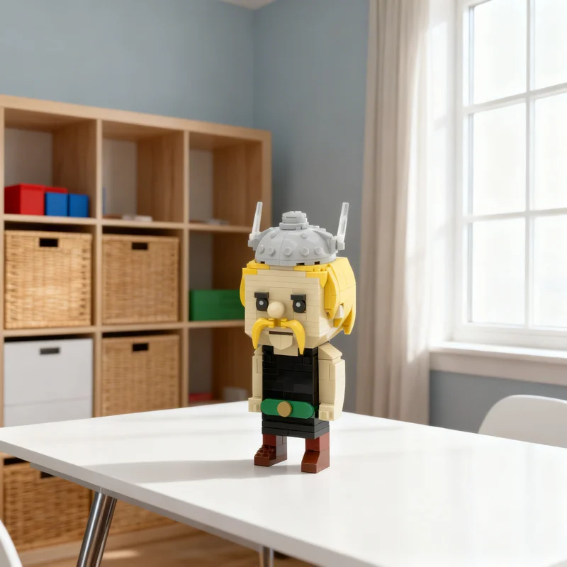 Фото 358 шт. MOC BrickHeadz Модель Астерикса, строительные блоки, рождественский подарок, игрушки, архитектурное искусство, декоративное изделие, коллекция DIY, подарок на день рождения №1