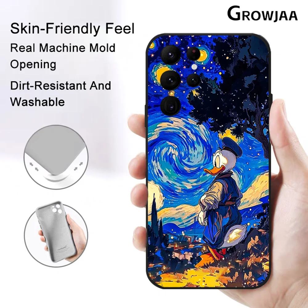 Donald Duck Starry Sky Phone Case for Samsung Galaxy S24 Ultra S22 S23 S21 S20 5G Protective Silicone TPU Funda