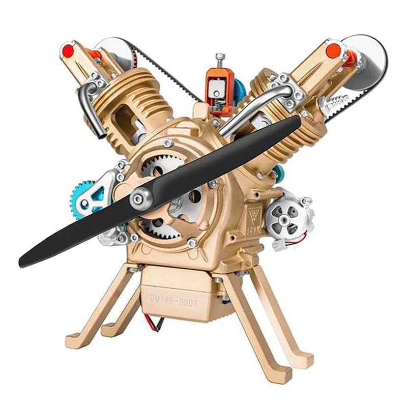 

All-Metal Engine Model Kit V2 2 Cylinder Assembly Engine Model Stirling Engine for Adult Science Toys - 215 Pcs