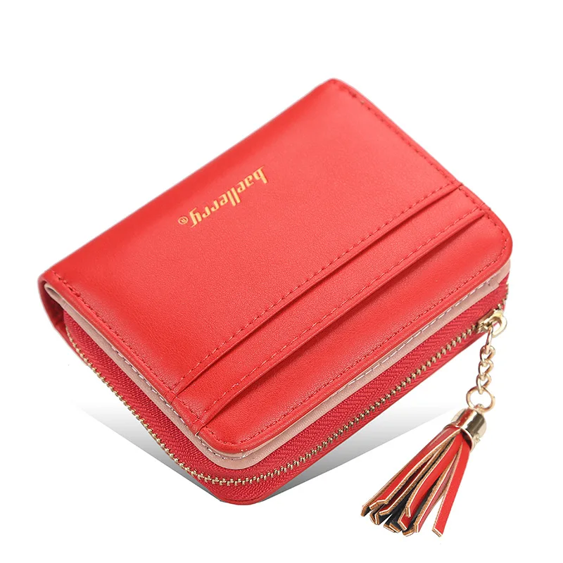 

Short Ladies Wallet Fashion Zipper Multifunctional Korean Version Tassel Coin Purse Multi-card Card Holder