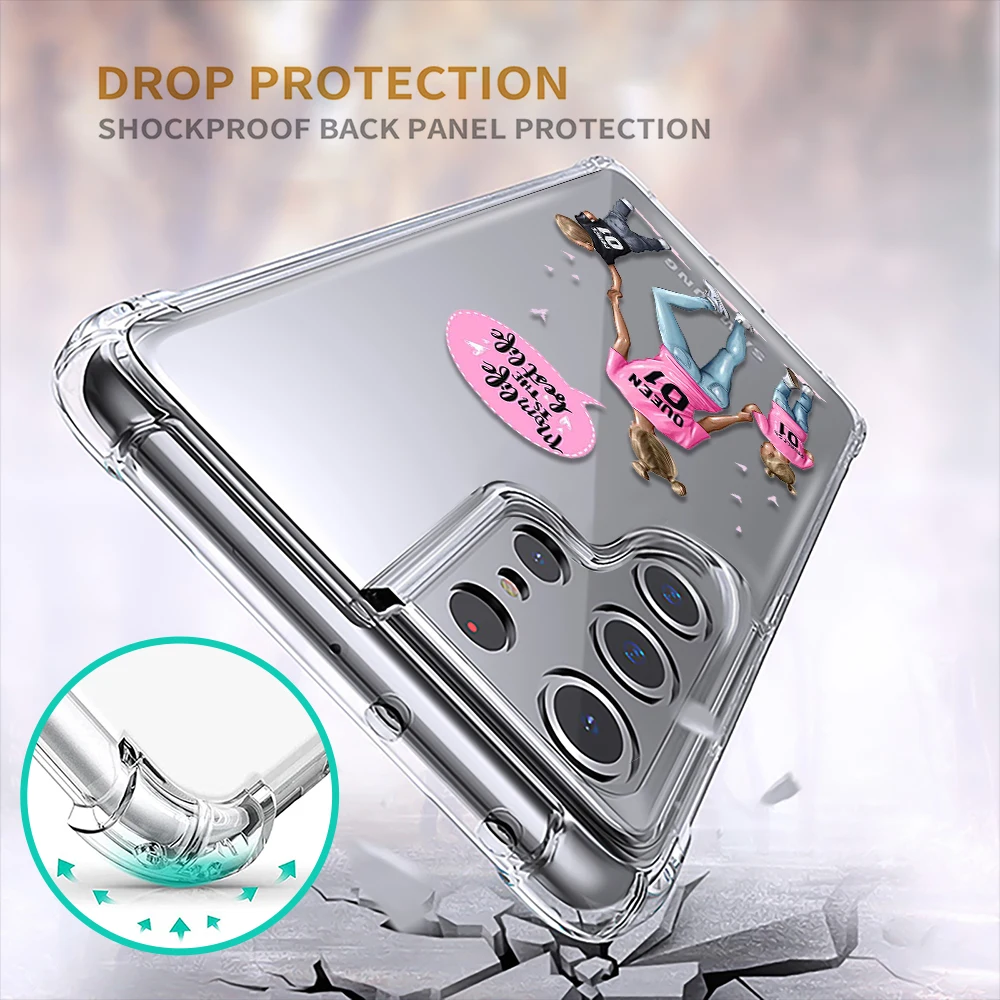 Super Mom Woman Baby Case for Samsung Galaxy S22 S21 S20 FE S10 Lite Note 20 Ultra 10 Plus A53 A52 A52S A33 5G Shockproof Cover
