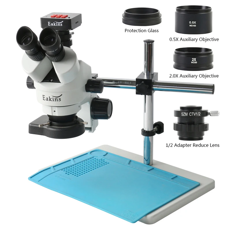 

Simul Focal 3.5X-90X Parfocal Trinocular Stereo Microscope UHD 4K 2K 38MP 1080P HDMI USB Video Camera 144 LED Light CTV Lens