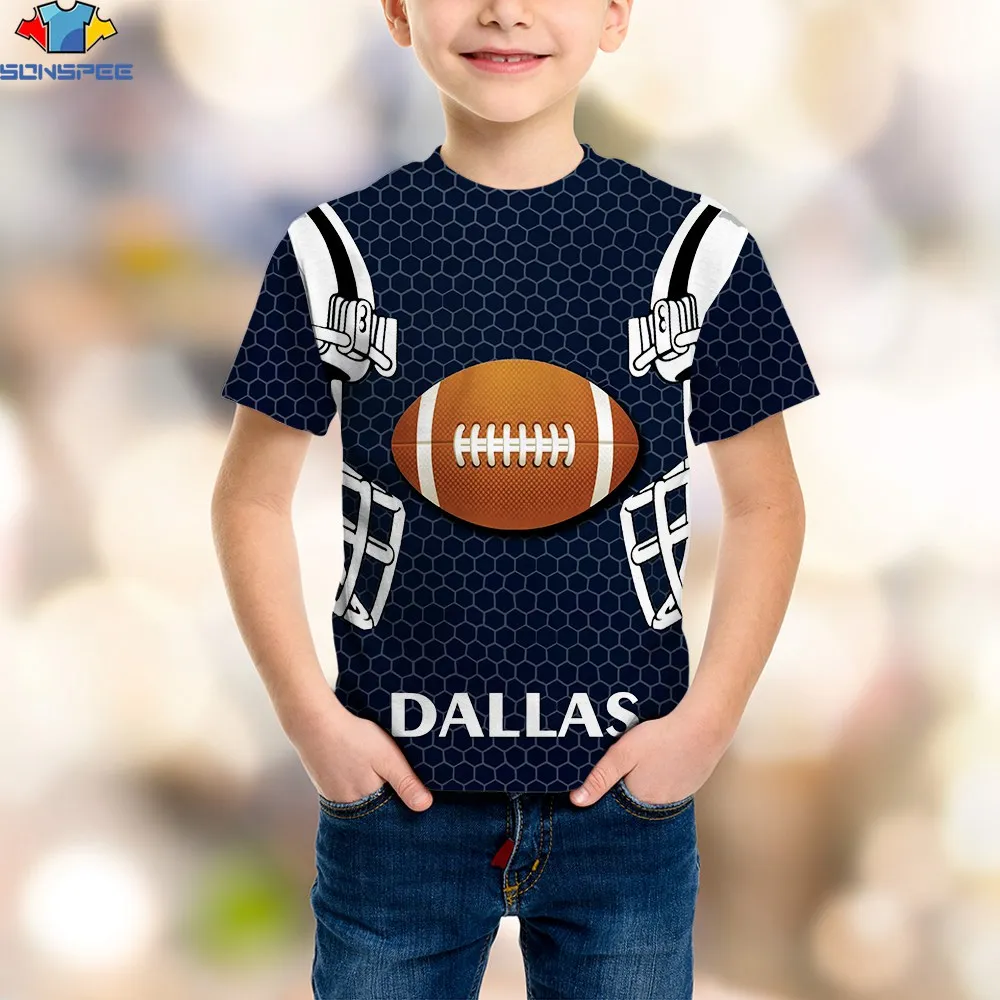 

SONSPEE 3D Printing Summer Boys Girls Children T-shirt Sports Style Football Jersey Healthy Life Leisure Loose Parent-child Wear