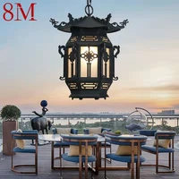 8m chinese lantern pendant lamps outdoor waterproof led black retro chandelier for home hotel corridor decor electricity