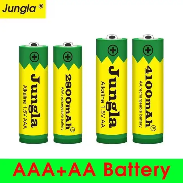 

2023 New 1.5V AA 4100mAh Alkaline Battery + AAA 2800mAh Alkaline Rechargeable Battery Aa Aaa for Led Light Toy Mp3+Free Delivery