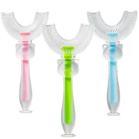 2 12 year kids training toothbrush baby 360 silicone u shaped toothbrush children manual teeth brush newborn dental care cleaner